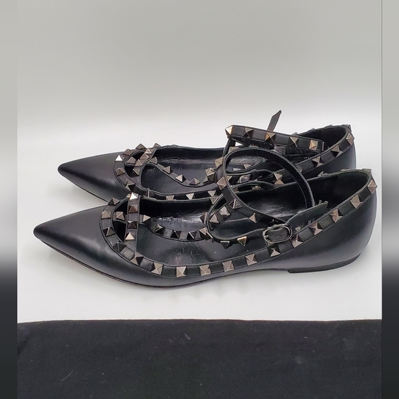 Valentino Rockstud Black Ballerina Flats